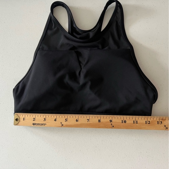 Fleo High Neck Mesh Active Sport Bra Padded Black Sz Medium - Picture 6 of 9